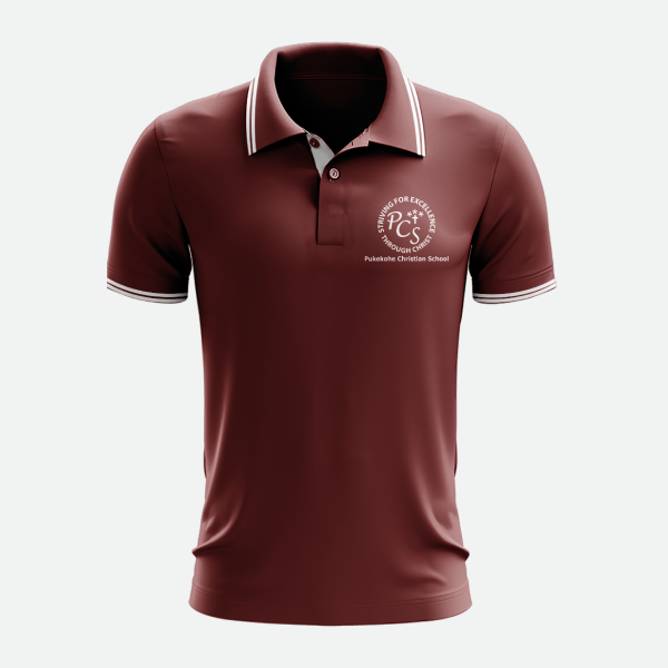 Pukekohe Christian Maroon Polo Kids