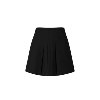 Pleated Tab Skort Black